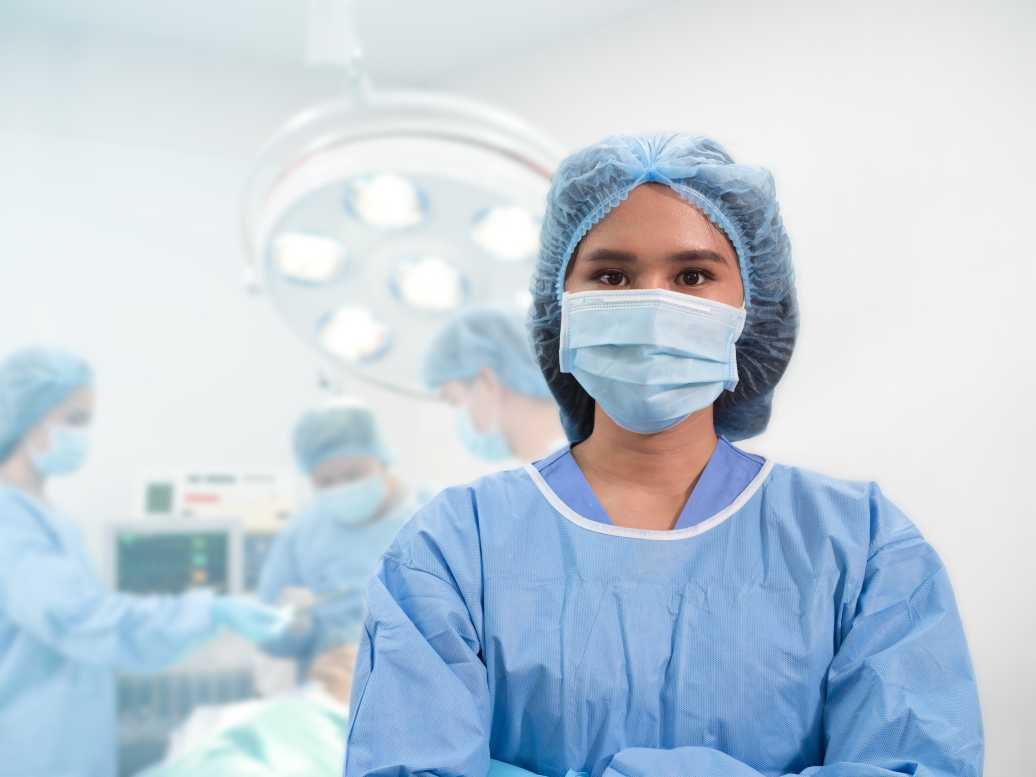 female surgeon in operating room